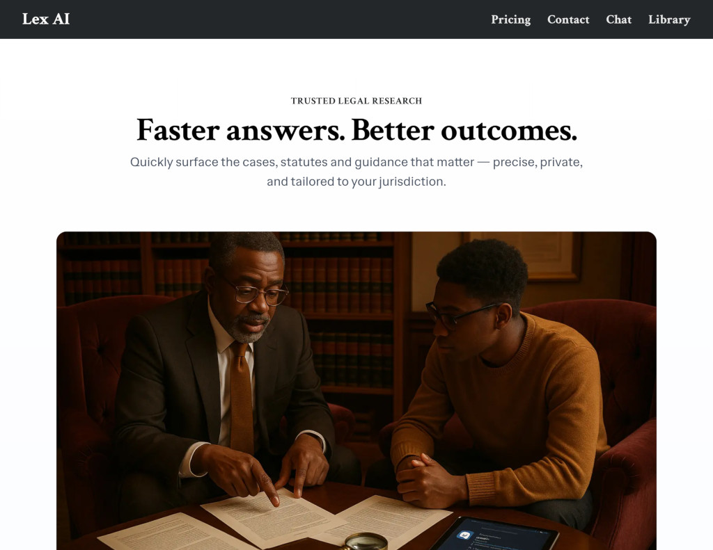 Lex AI homepage