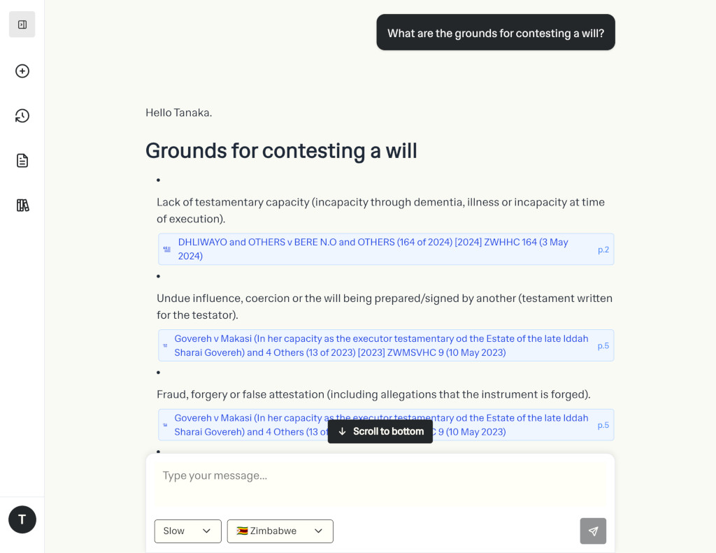 Lex AI legal research feature